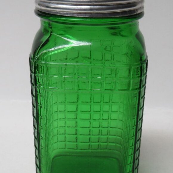 Vintage Owens Illinois Forest Green 5 Inch WAFFLE Pattern Kitchen Shaker - Picture 5 of 5